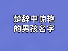 楚辞中惊艳的男孩名字：穆远/湘夷/君翔/云辰