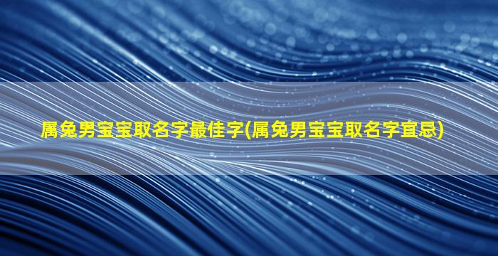 属兔男宝宝取名字最佳字(属兔男宝宝取名字宜忌)